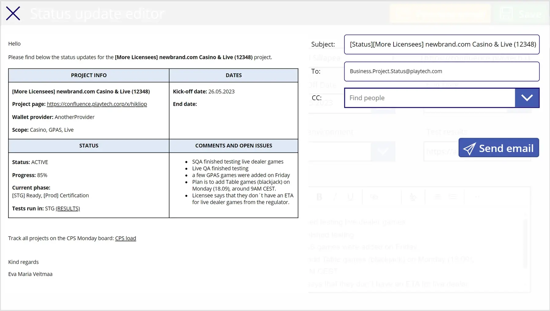 Email preview